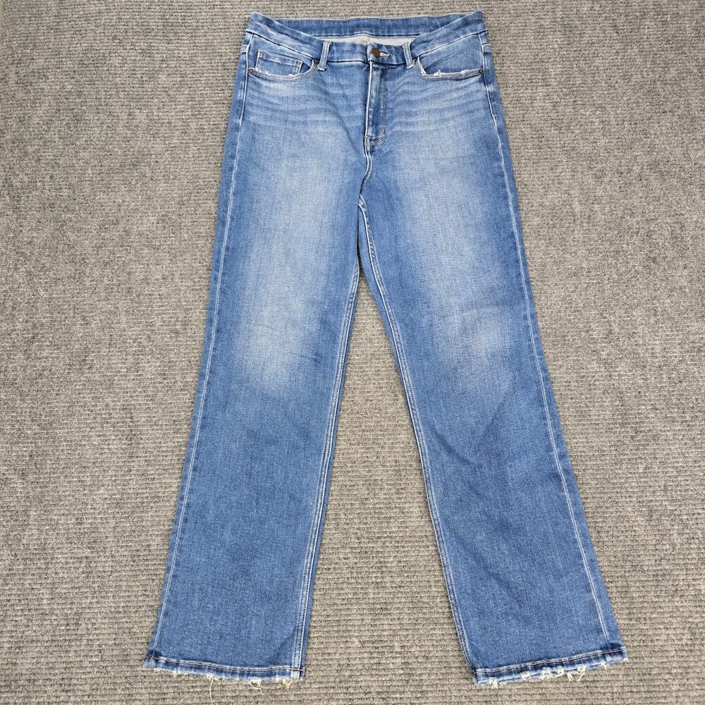 BKE Parker Cropped Straight Jeans Womens 30x28 Blue High Rise Superior Stretch